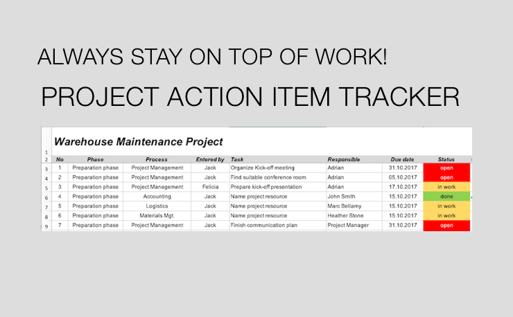 Action Items Tracker Template › Action Item Tracker Template
